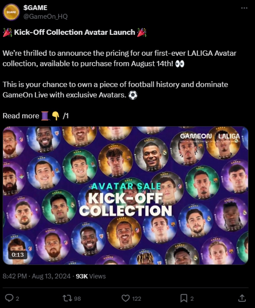 Saved GameOn launch post
